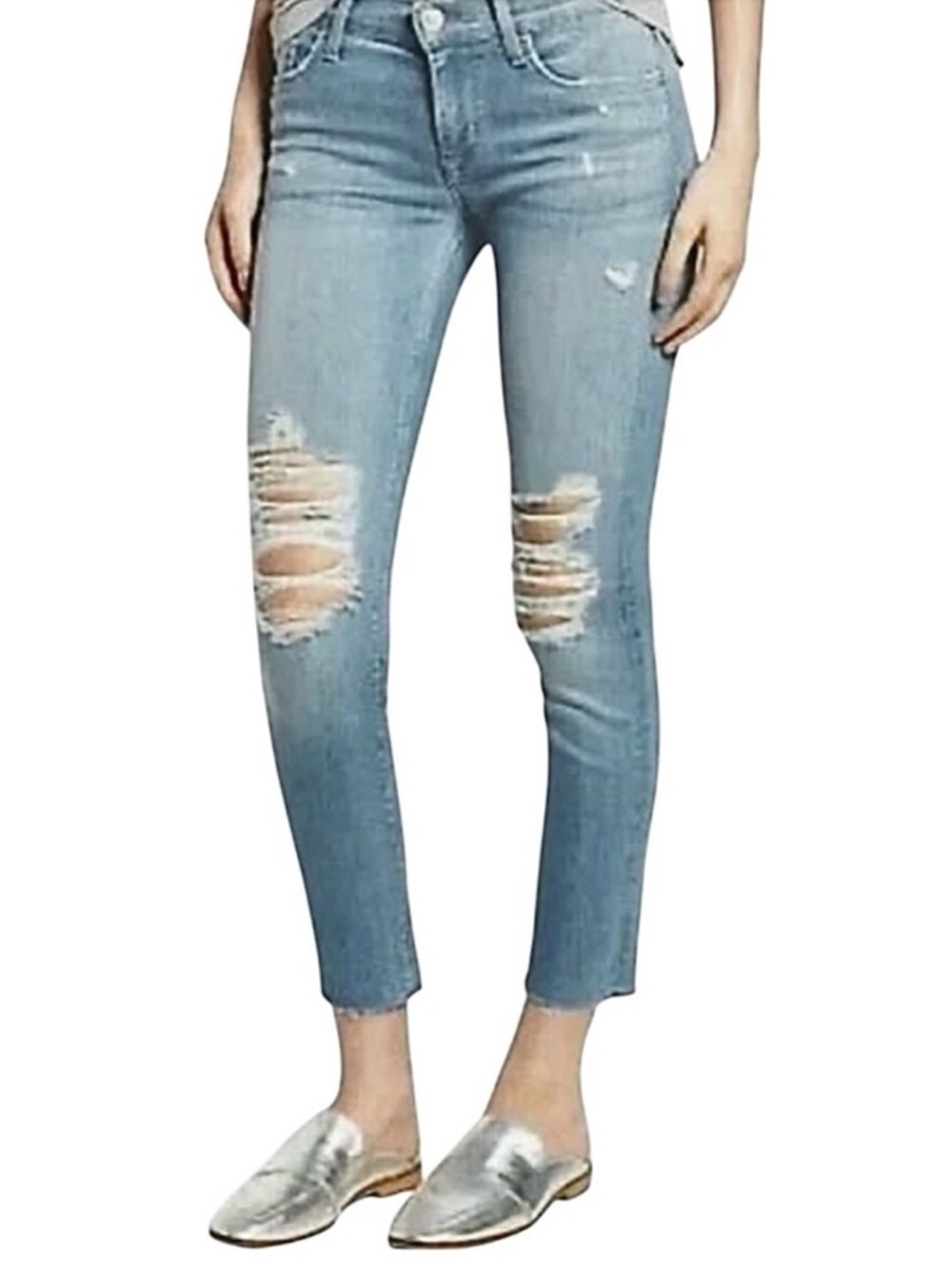 Hudson Tally Midrise Skinny Distressed Raw Hem Jeans Size 24